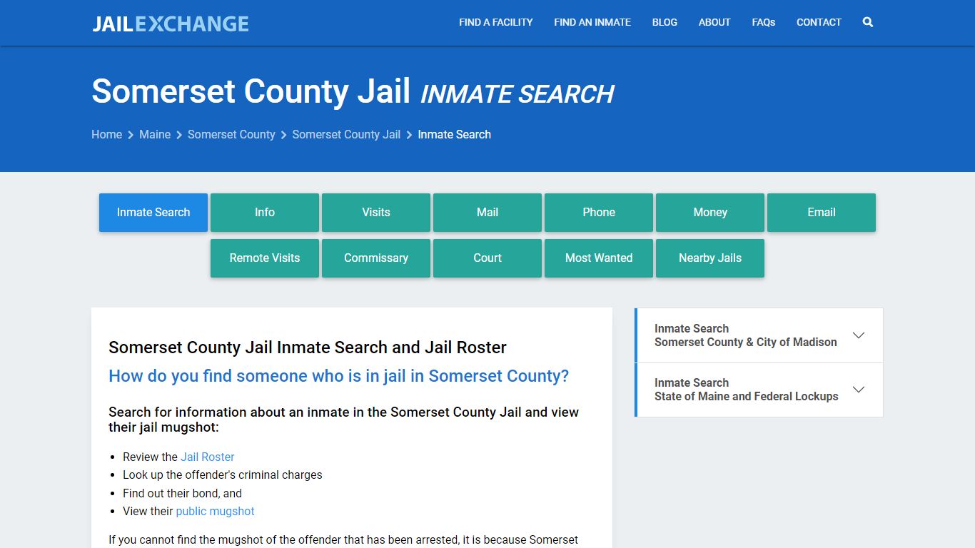 Inmate Search: Roster & Mugshots - Somerset County Jail, ME
